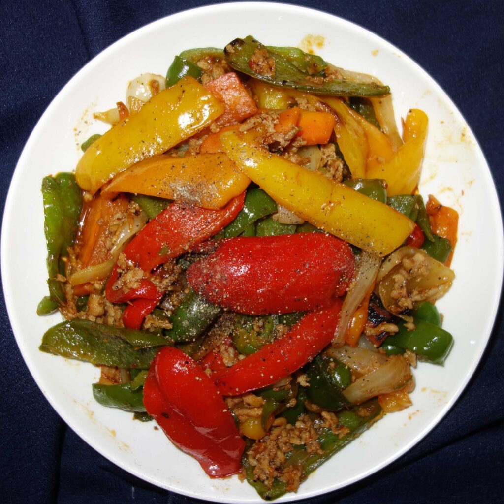 ピーマンとパプリカの肉炒め