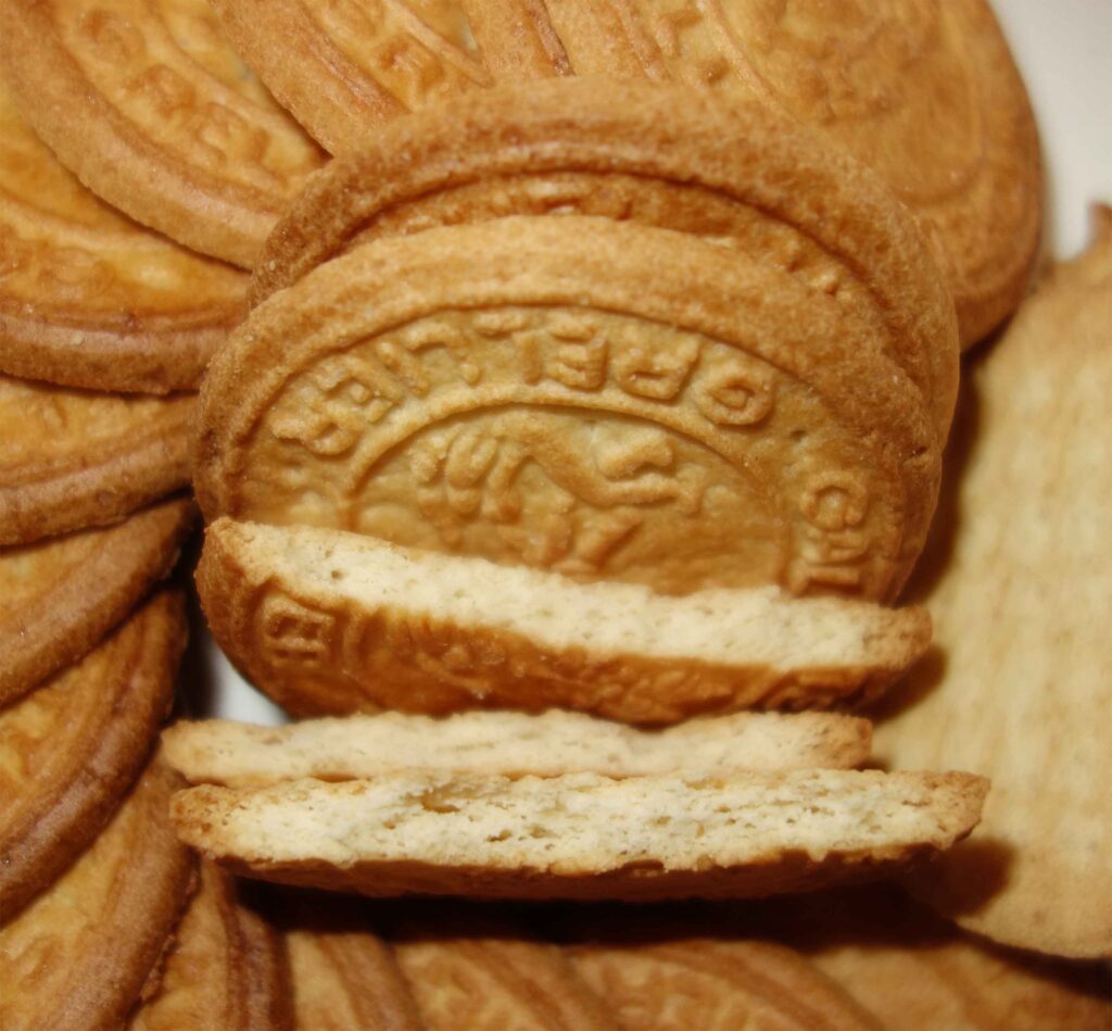 丸い焼き菓子のガレットクッキー